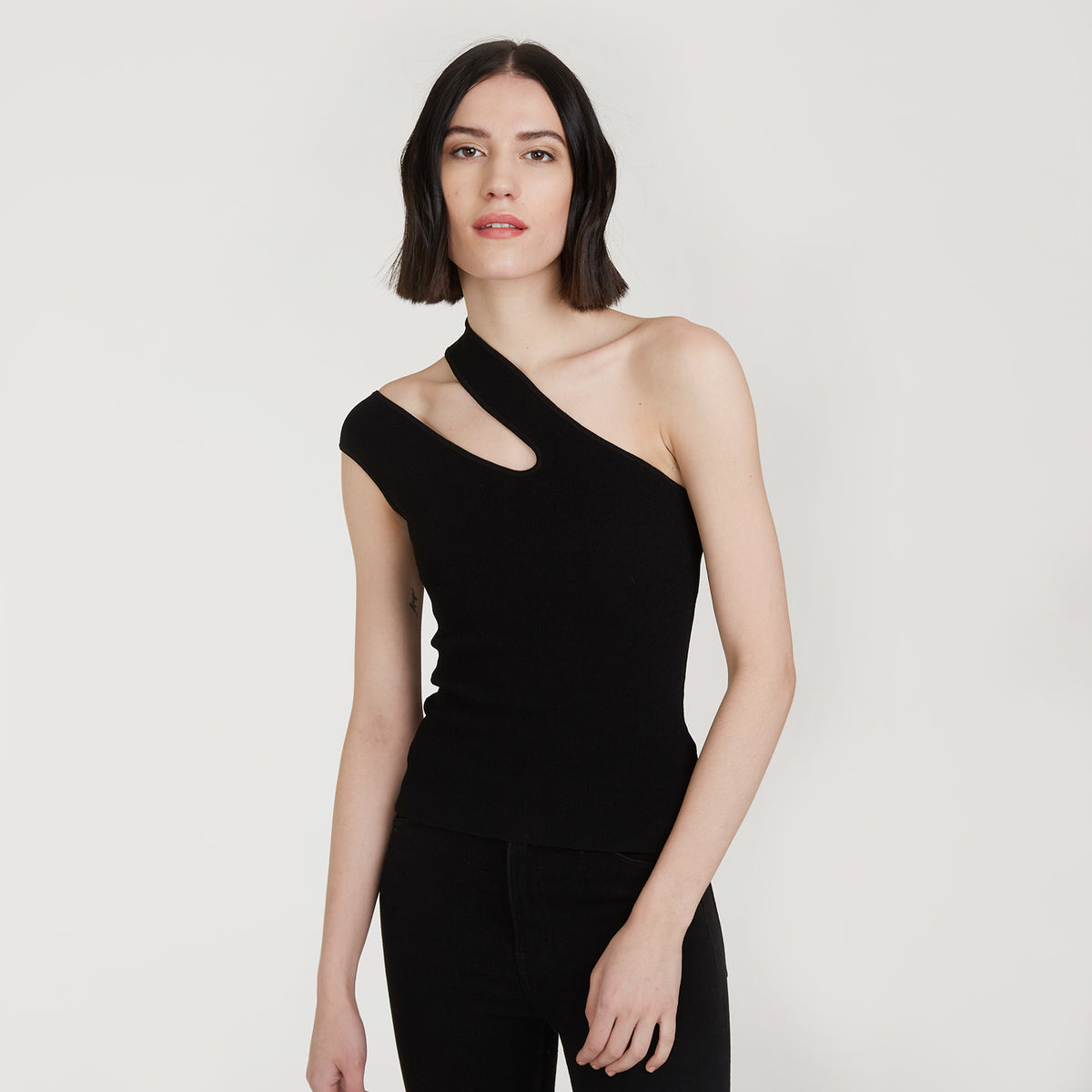 Slash One Shoulder Tank Autumn Cashmere