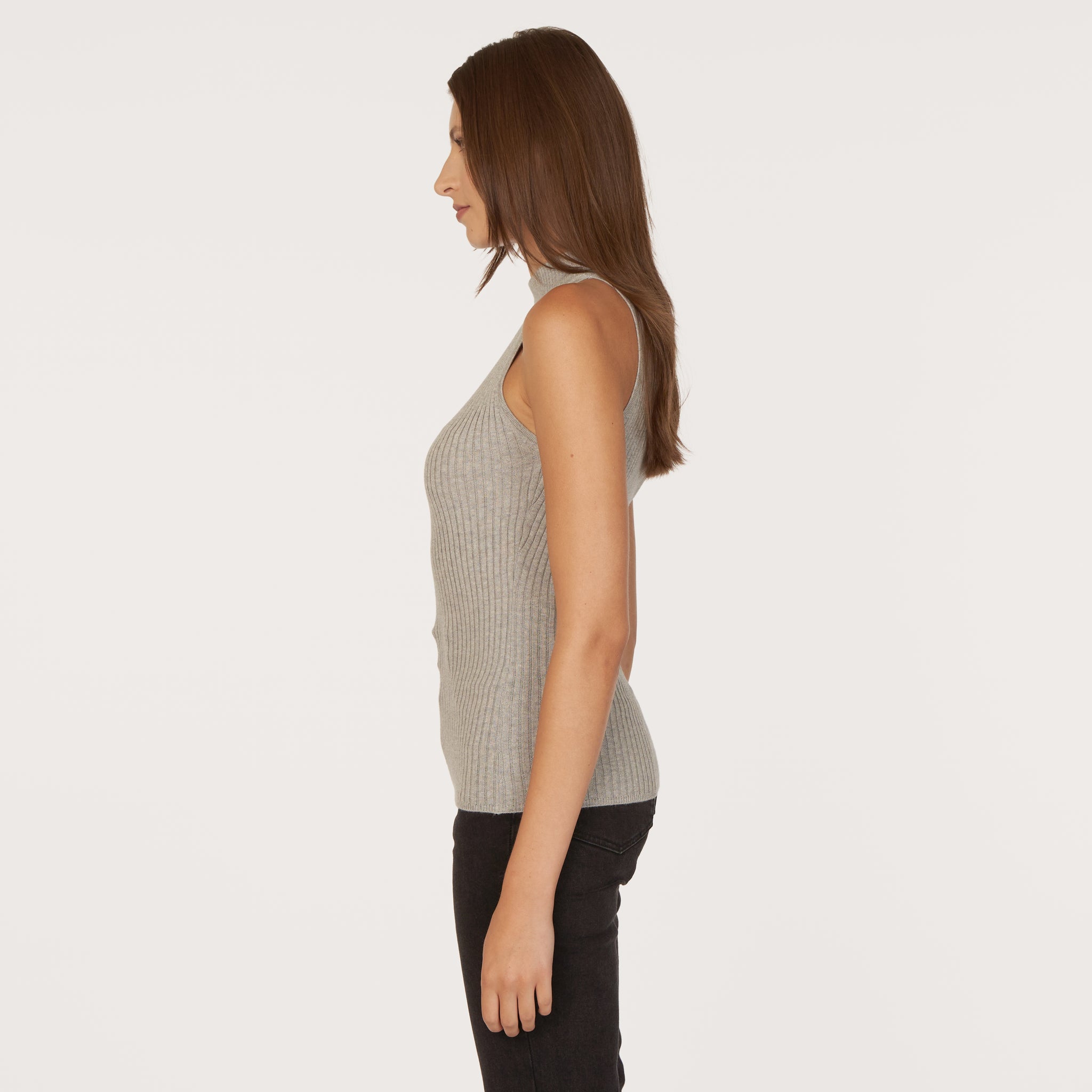 Rib Mock Halter in Sweatshirt | Autumn Cashmere