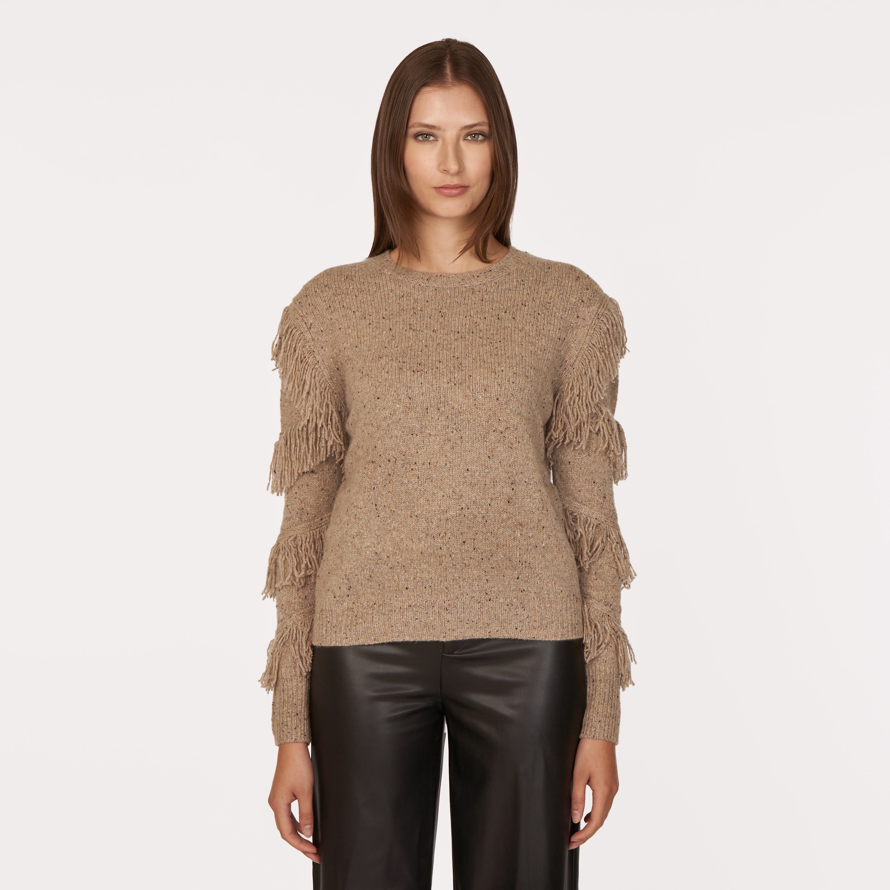 Fringe Sleeve Crew Autumn Cashmere