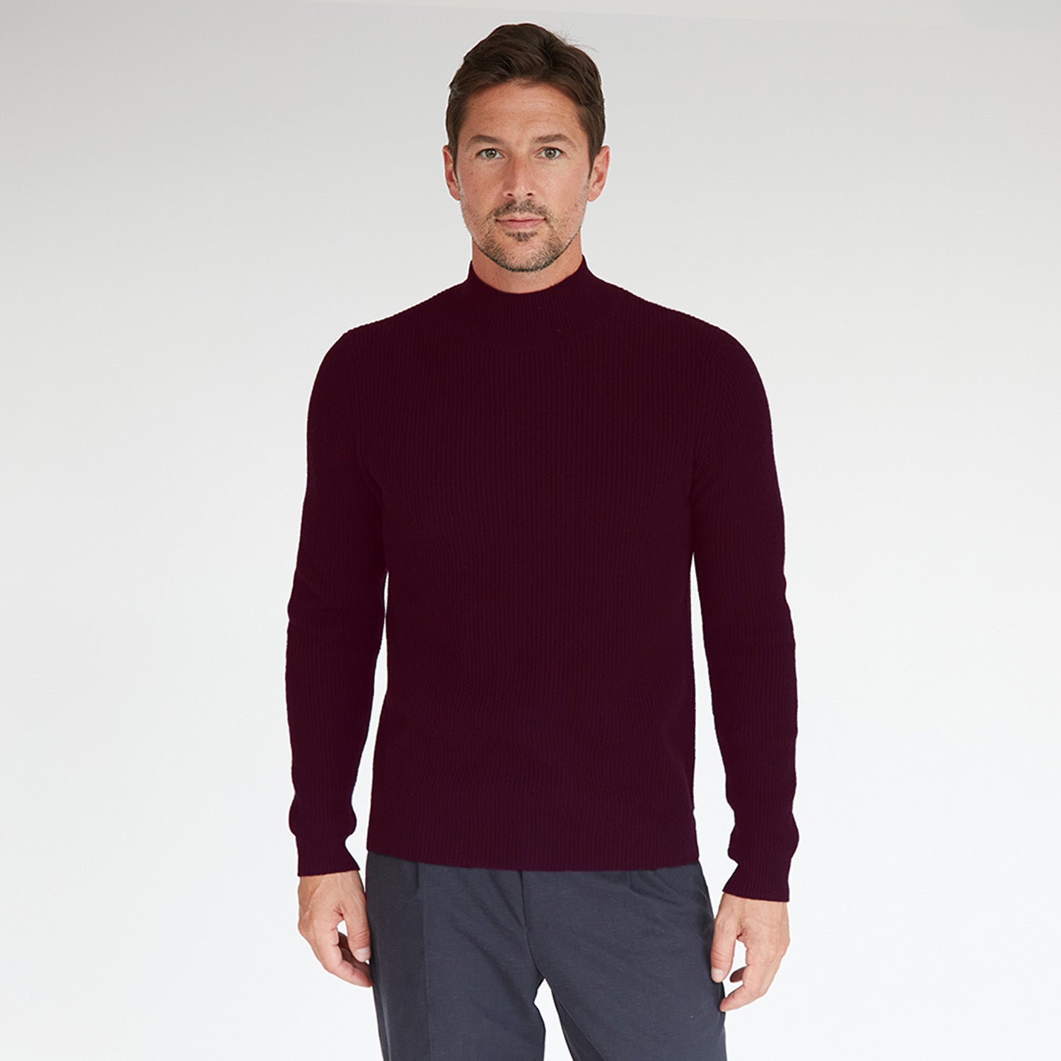 Mock Neck with Shaker Stitch by Autumn Cashmere