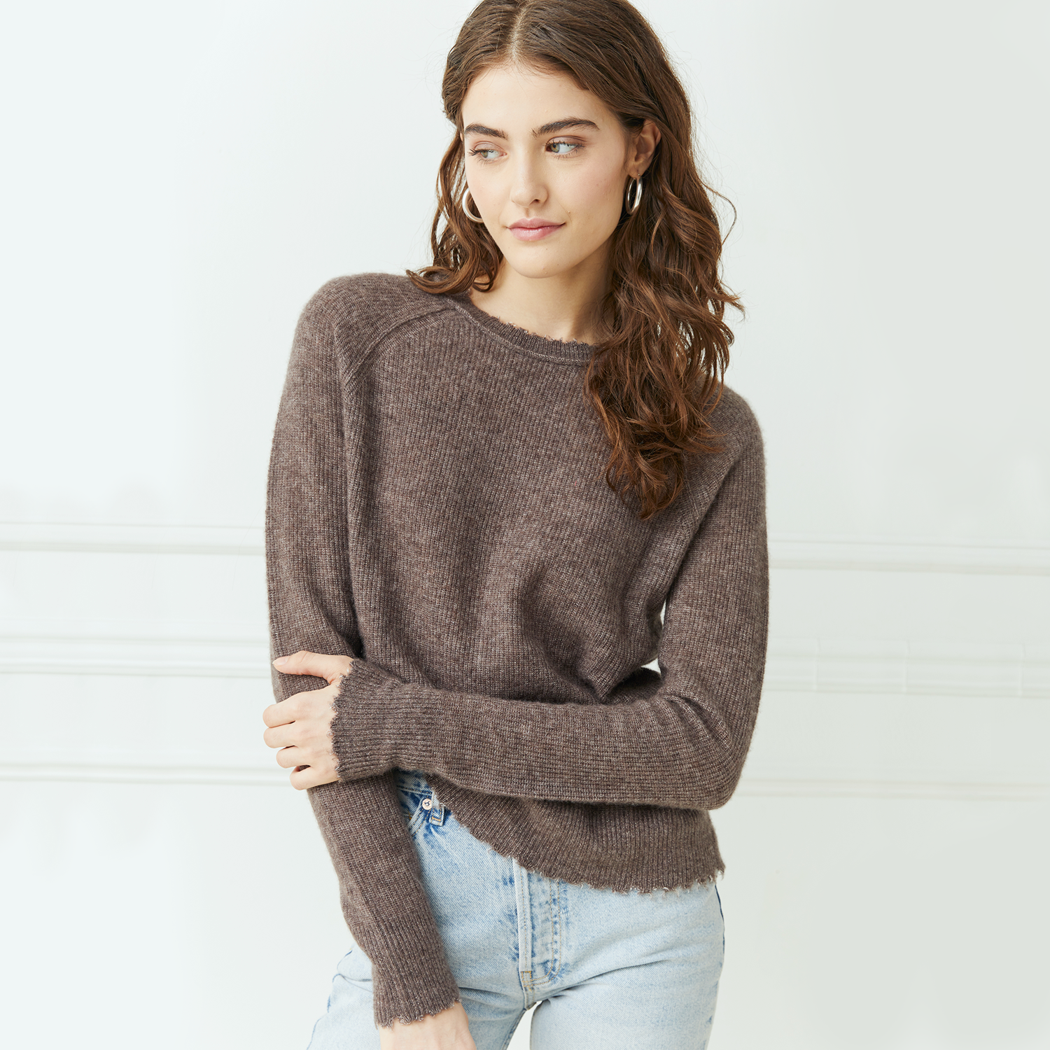 Raw Edge Shaker Crew Autumn Cashmere