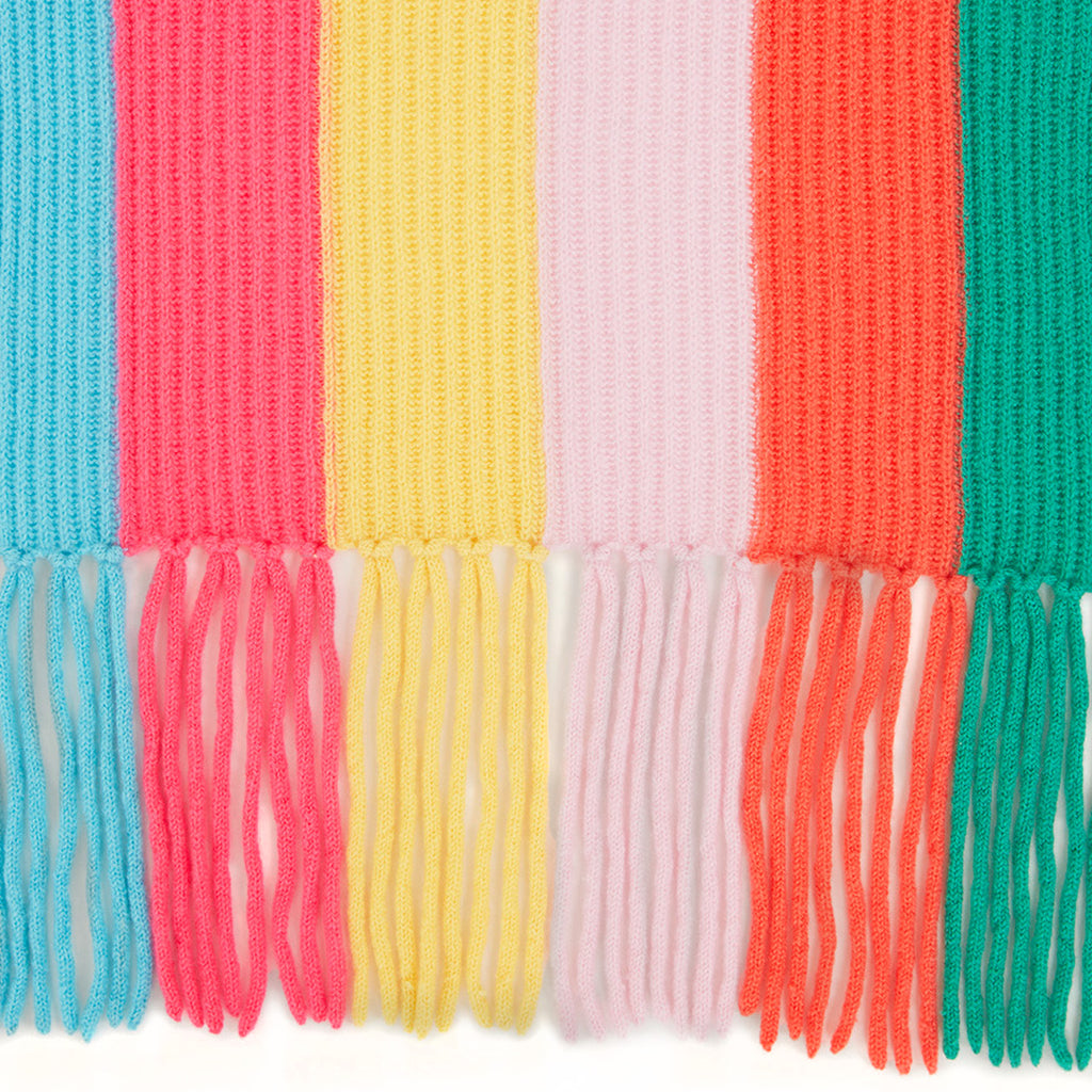 Rainbow Stripe Scarf in Bright Combo by Autumn Cashmere. 100% Cashmere. 