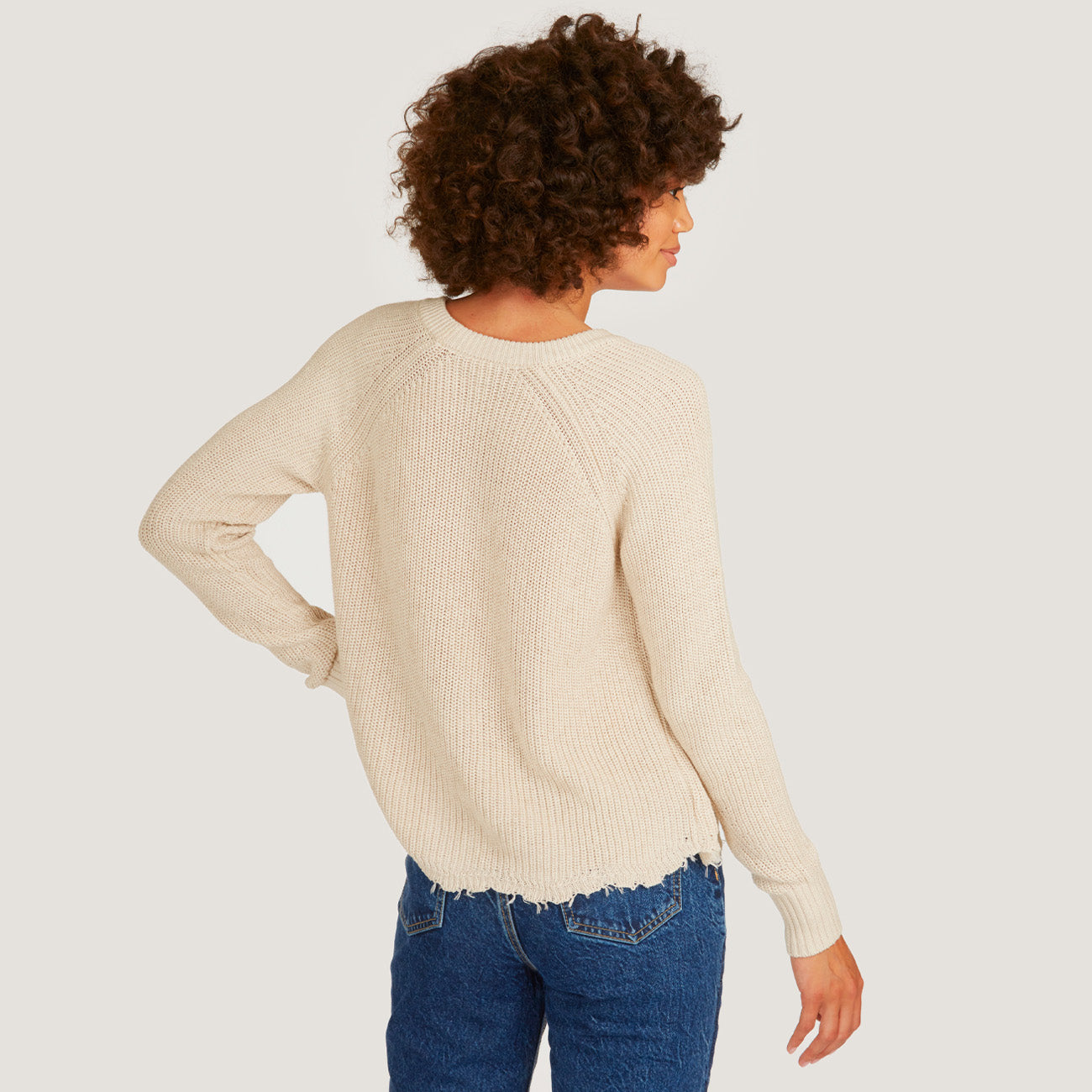 Autumn Cashmere Exposed Seam Knit shops Crew Sweater in Tan