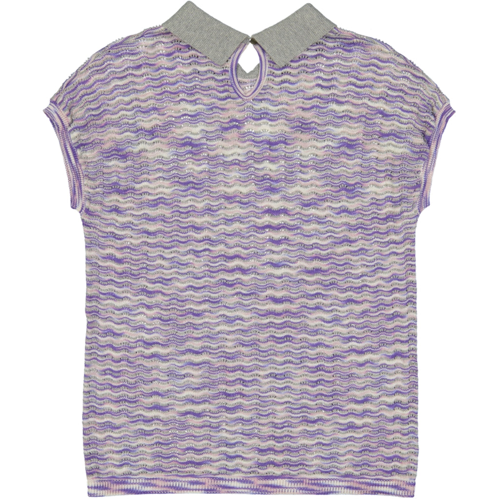 Short Sleeve Top with Peter Pan Collar | Kids Girls Apparel & Clothing | Purple Shirt | 100% Cotton |  Autumn Cashmere