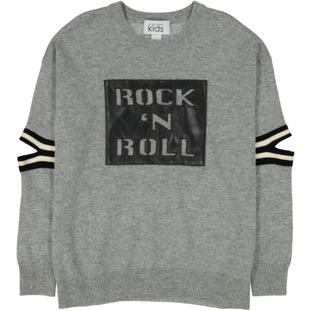 Rock N Roll Crew With Elbow Slits | Rock N Roll Sweater | Kids Clothing & Apparel | Autumn Cashmere