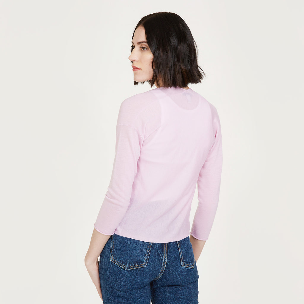 Easy Crop Cardigan in Orchid | Autumn Cashmere